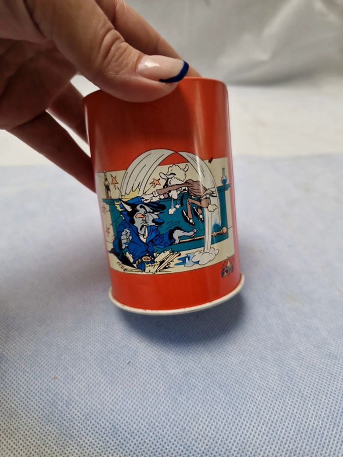 Pot à crayon vintage "le loup et l'agneau " - photo numéro 2