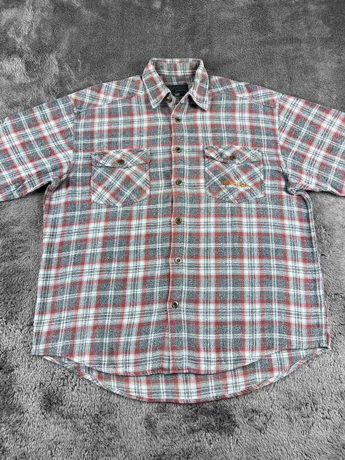 Chemise à Carreaux Rip Curl Grise et Orange Taille M - photo numéro 2