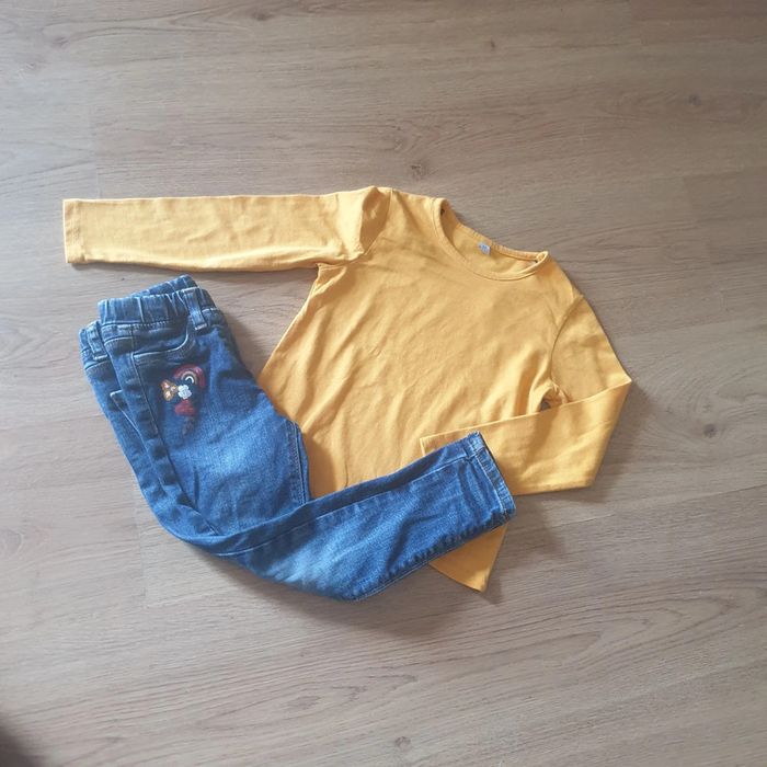 🩷 Ensemble tee-shirt ML jeans 4 ans Tex #emyfleury_4ansfille - photo numéro 3