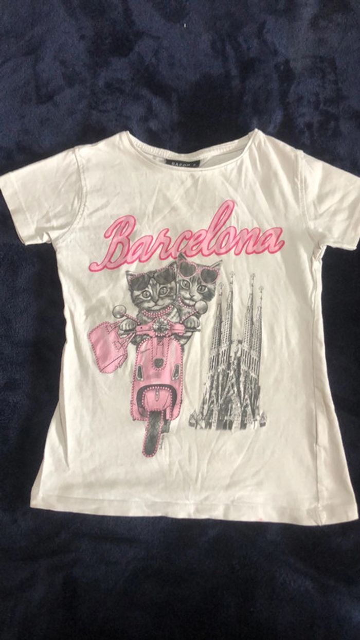 T-shirt fille 6ans Chats Barcelone