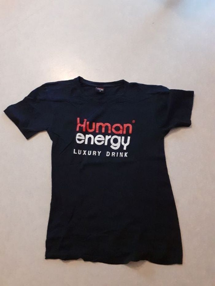 Tee-shirt noir « Human energy (luxury drink)»