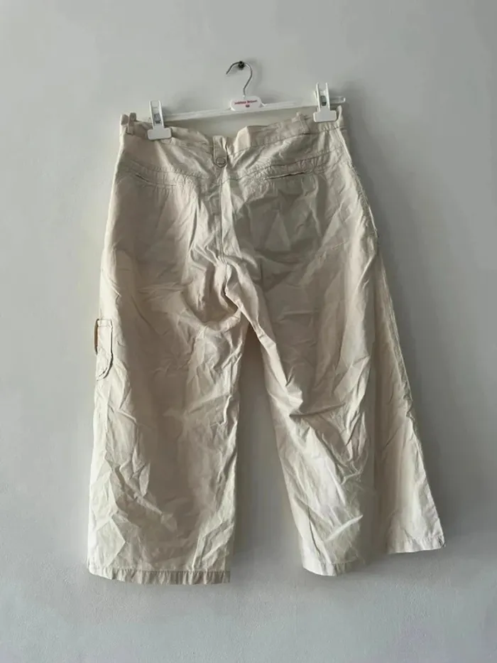 Pantacourt blanc crème - Taille 42 - photo numéro 4