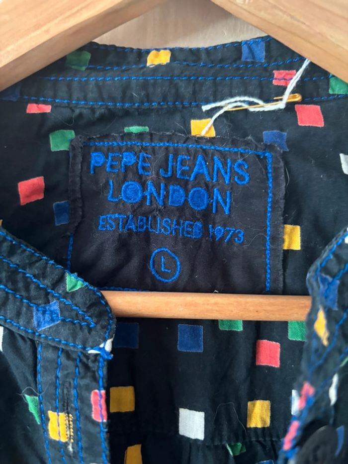 Robe noire et carreaux multicolore Pépé Jeans taille L - photo numéro 4