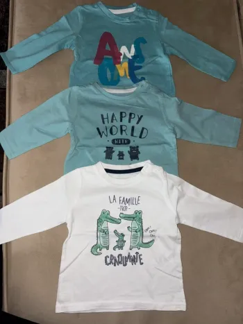 Lot de 3 tshirts manches longues
