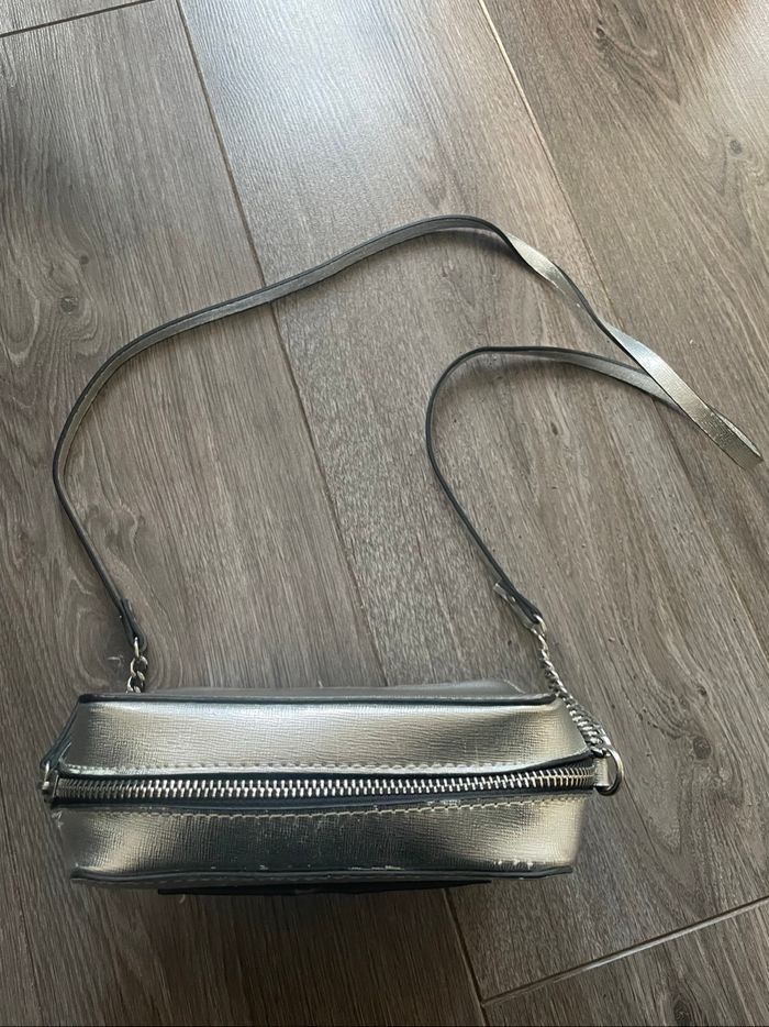 Sac à bandoulière argenté Mango - photo numéro 3
