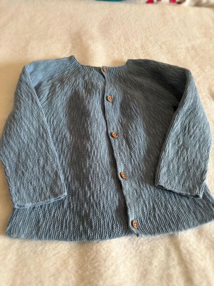 Magnifique gilet bleu en maille 3 ans fille neuf - photo numéro 3