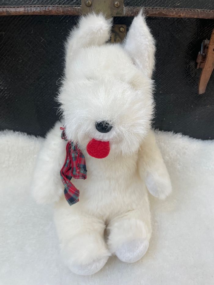 Adorable peluche chien westie ou scottish blanc Ajena - photo numéro 2