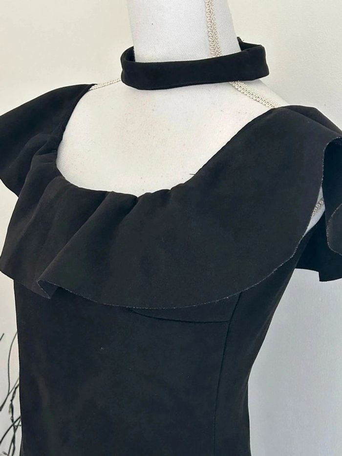 Robe Noire Orcelly - Aspect 'Peau de Pêche' - Taille 38 - photo numéro 2