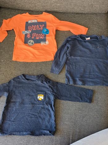 Lot de 3 tee shirts manches longues garçon 1 an