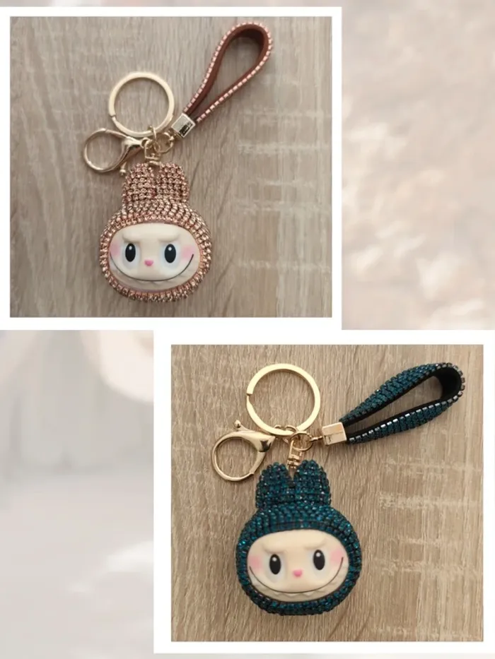 Porte clé Labubu Strass Swarovski NEUF