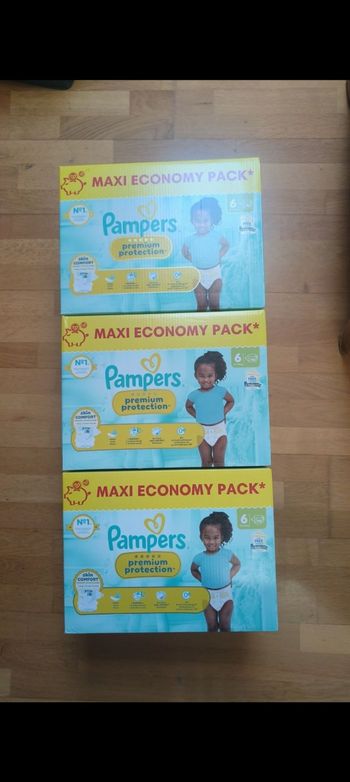 3 maxis economy packs Pampers premium protection taille 6