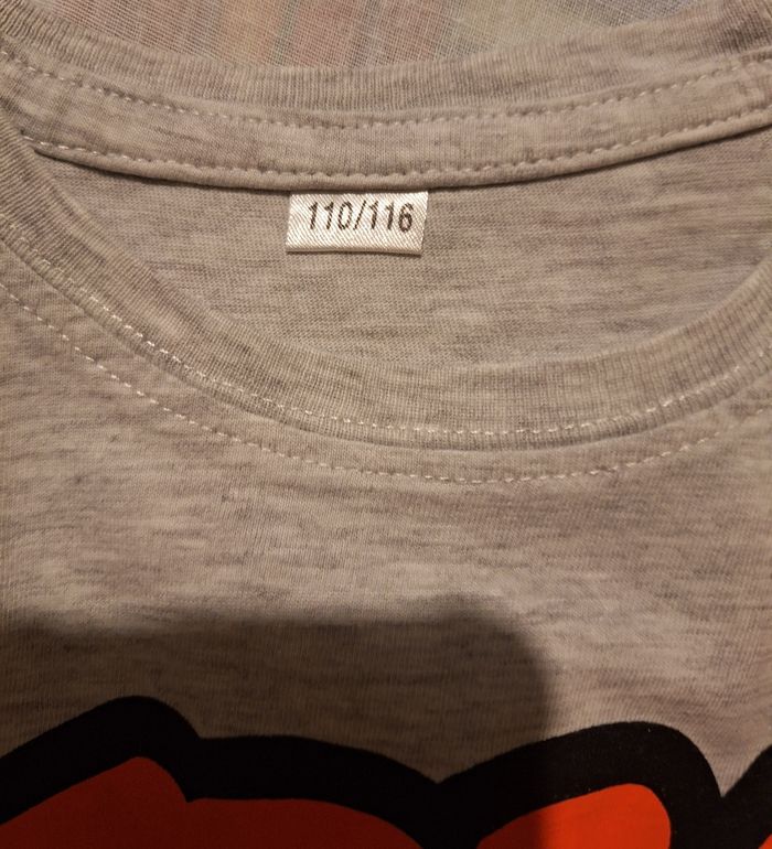 Tee-shirt manches courtes gris 110-116 cm - photo numéro 3