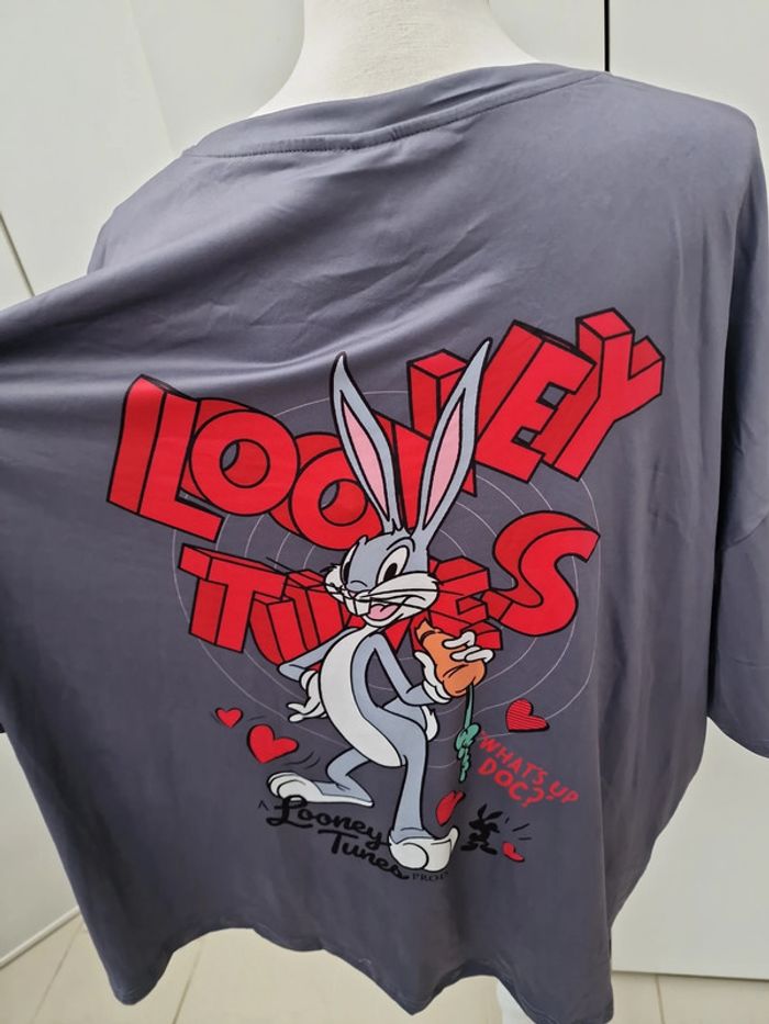T-Shirt Gris Imprimé Looney Tunes Bugs Bunny - photo numéro 8