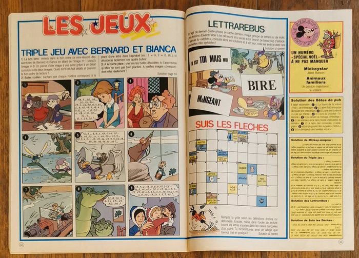 Ancien journal de mickey avec cadeau disney star Bernard et Bianca 1987 N°1851 vintage - photo numéro 15