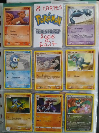 8 cartes Pokémon divers TRAINER KIT de 2006 à  2017