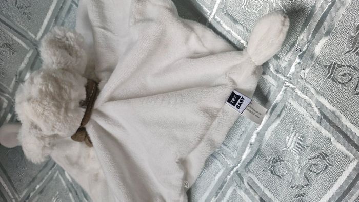 Doudou plat chien blanc baby  tex - photo numéro 5