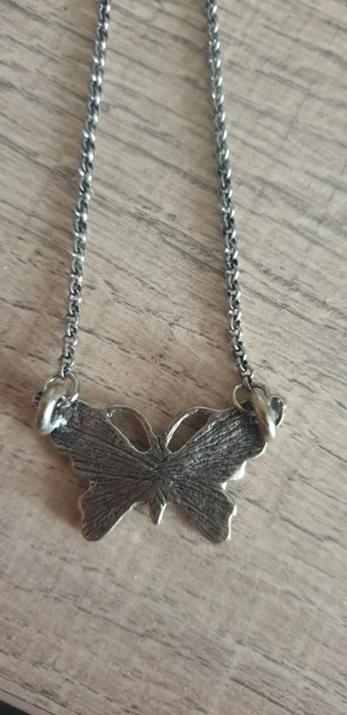 Collier papillon 🦋 argent - photo numéro 2