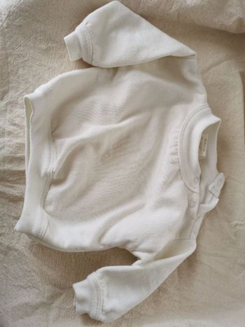 Sweat blanc 0/3 mois