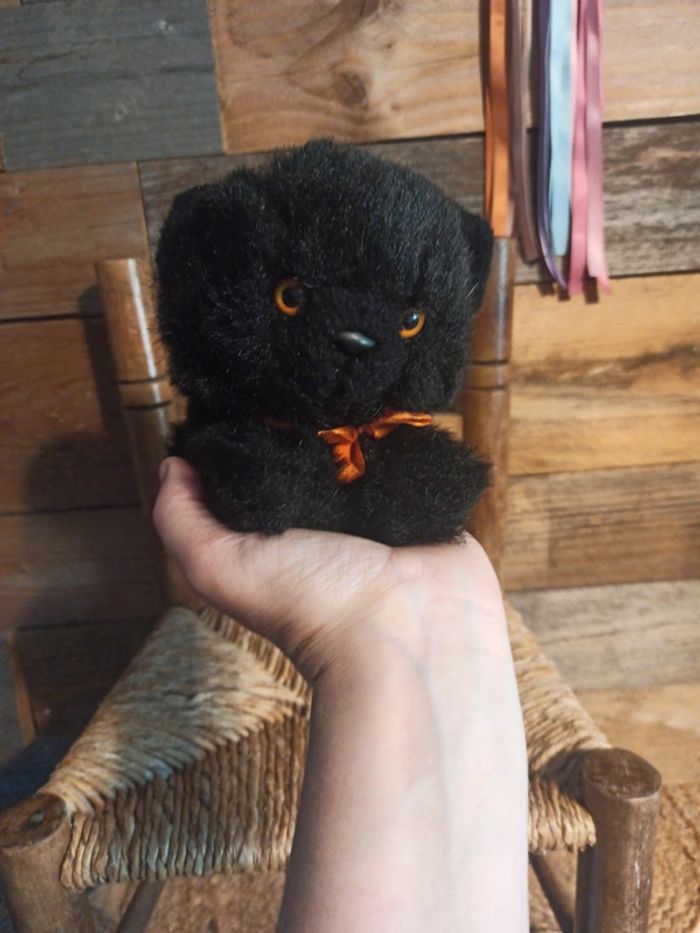 Peluche petit chat noir Ajena vintage - photo numéro 5
