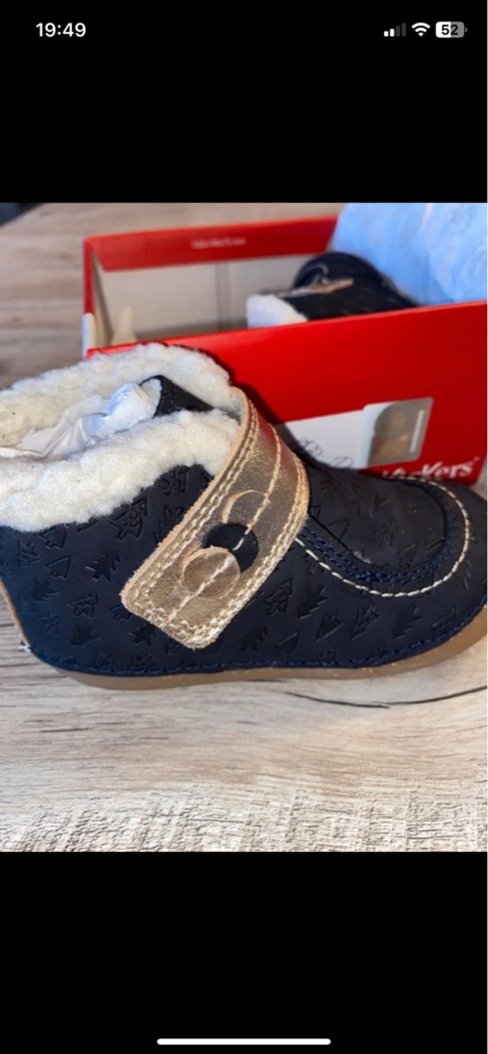 Bottines Kickers marine doublées fourrure T20 - photo numéro 3