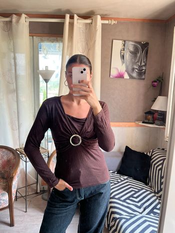 Top boucle siren office core y2k 2000yer vintage rock grunge gothic