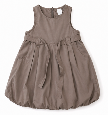 Robe ballon, couleur taupe, fabrication française. Obaibi. 12 / 18 mois ( 80 cm).