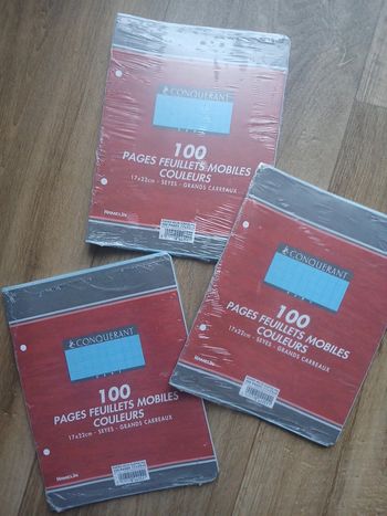 Lot de 3 paquets de 100 feuilles simples bleu🌹
