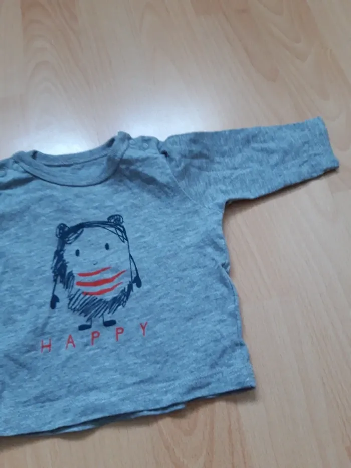 Tee-shirt manches longues 1 mois - photo numéro 3