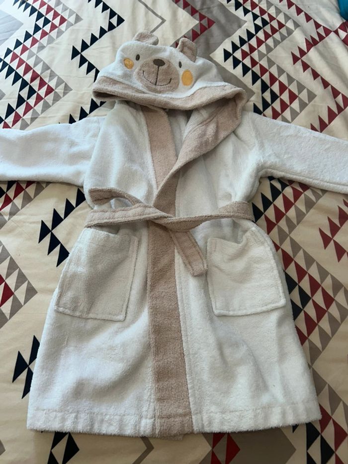 Peignoir éponge baby club  ours mixte taille 2/3 ans