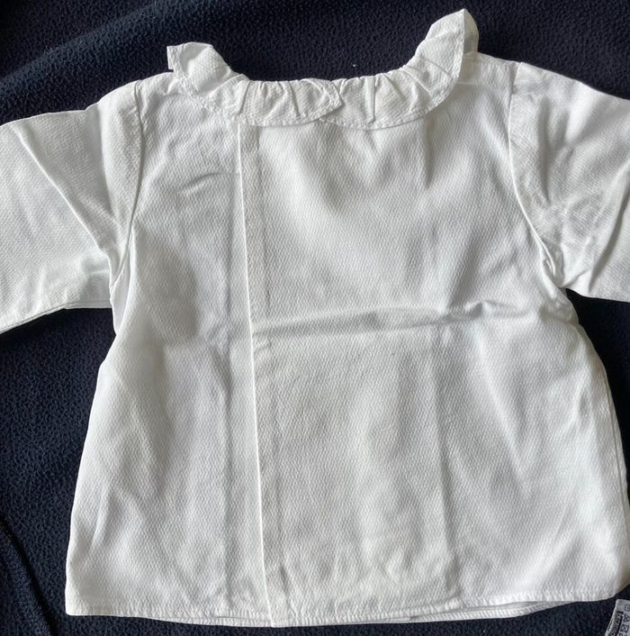 Guimpe tunique Jacadi blanc 12 mois piqué de coton - photo numéro 6