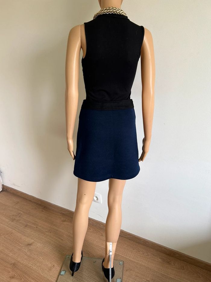 Jupe bleue marine et noire avec boutons pressions Morgan taille 34 TBE - photo numéro 9