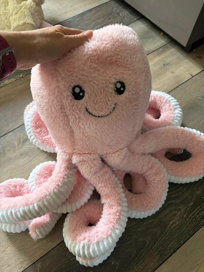 Énorme peluche poulpe rose