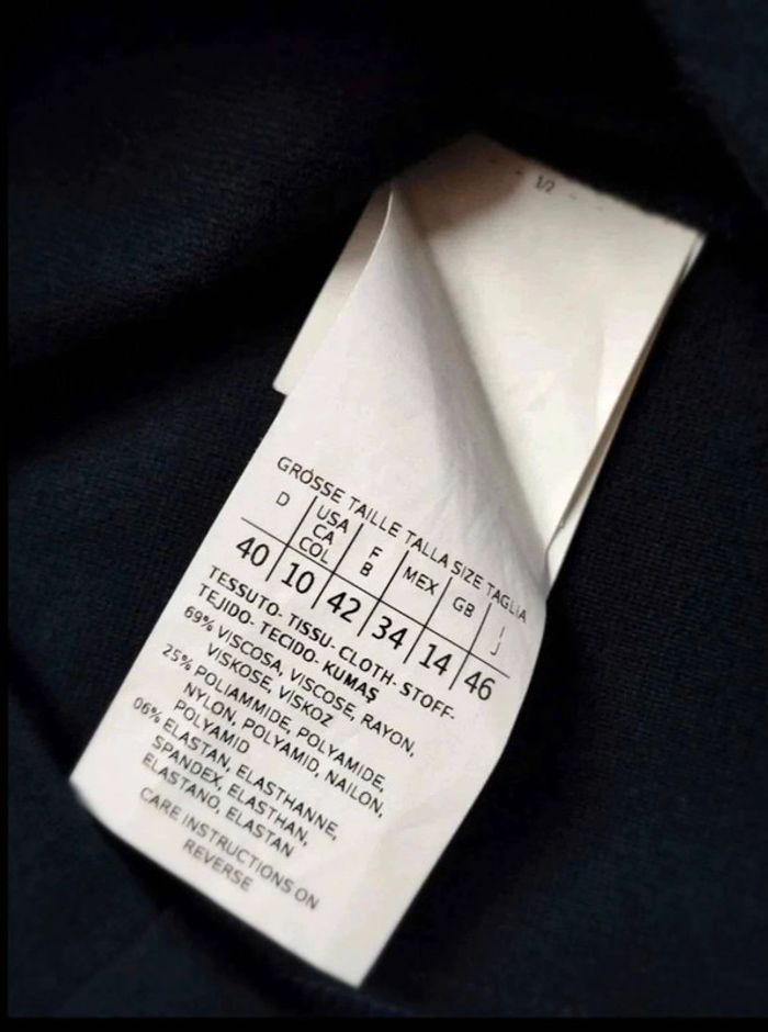 Jupe  mi-longue  Marine - Viscose  Nylon -  L  - Parfait  État - photo numéro 8