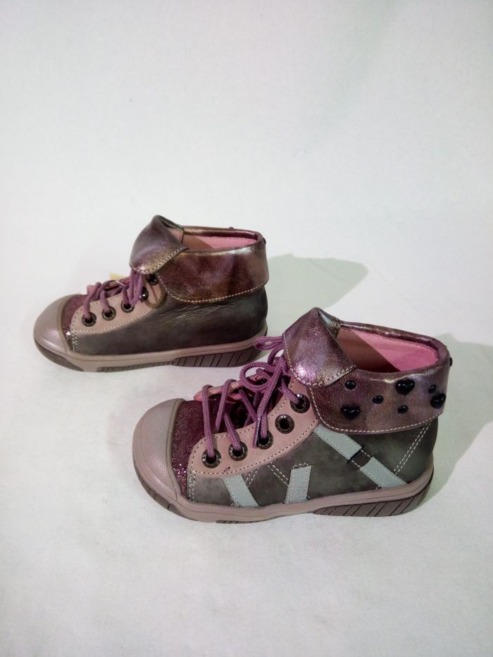 Chaussures babybotte artikeur taupe+rose