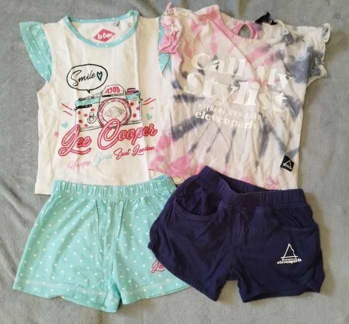 2 ensembles fille short 4 ans