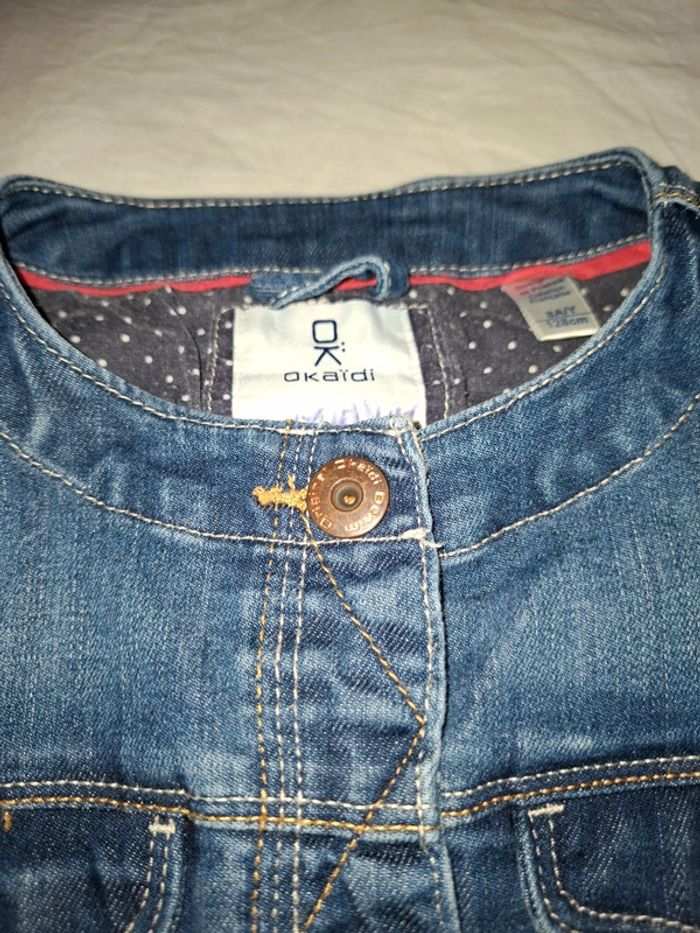 Veste en jean Okaïdi 8 ans bleu à pressions - photo numéro 8