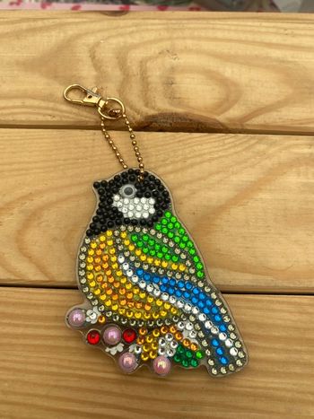 Porte clé recto/verso oiseau 🐦 en Diamond painting