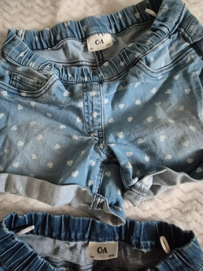 Lot de 2 shorts en jean 10 ans cœur - photo numéro 6