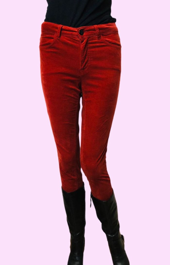 🧡Pantalon skinny velours couleur rouille One Step rust-colored velvet pants🍁 - photo numéro 6