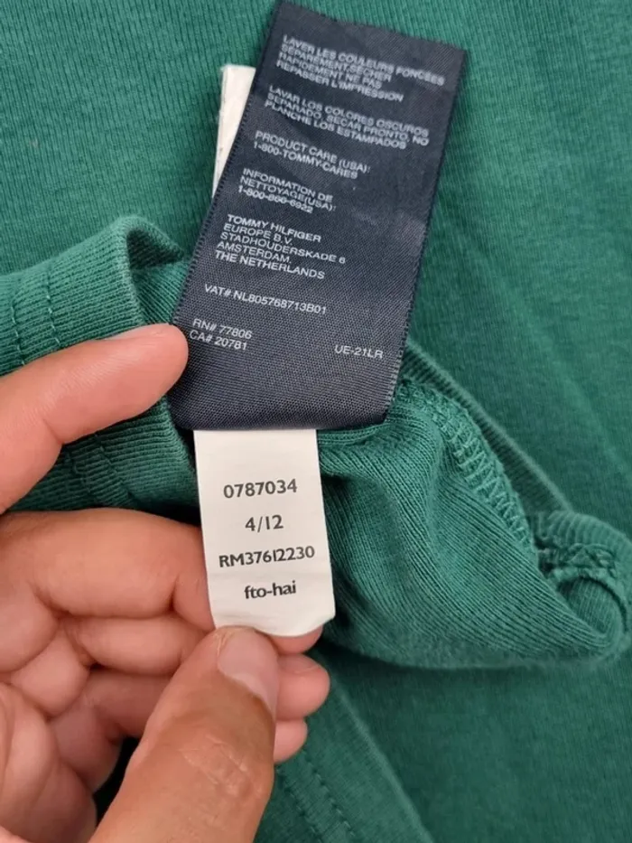 T-shirt Tommy Hilfiger vert sapin – Taille L Femme - photo numéro 11