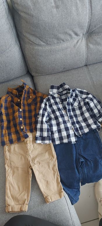 Lot de pantalons et chemises 6 mois