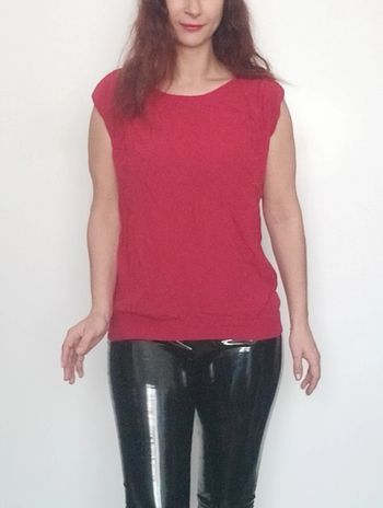 Blouse manches courtes fluide framboise taille 40