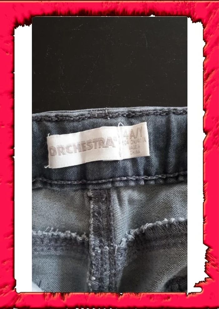 Joli jeans perlés agrémenté de sequins taille ajustable - photo numéro 6