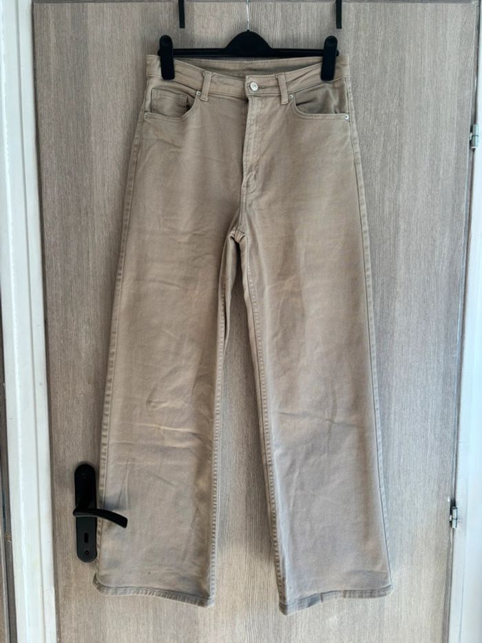 pantalon large beige - H&M - T40