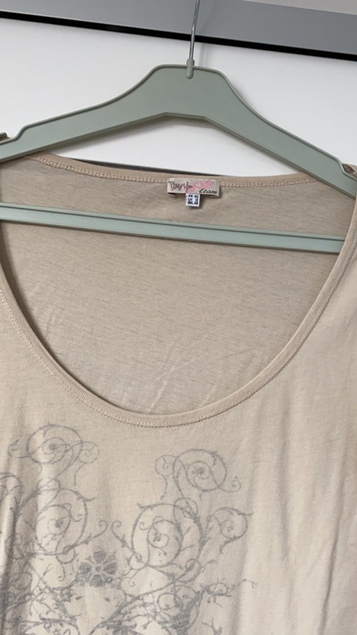 Teeshirt manches longues beige Etam taille 40 - photo numéro 2