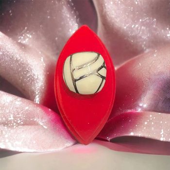 Splendide bague blanche et argentée