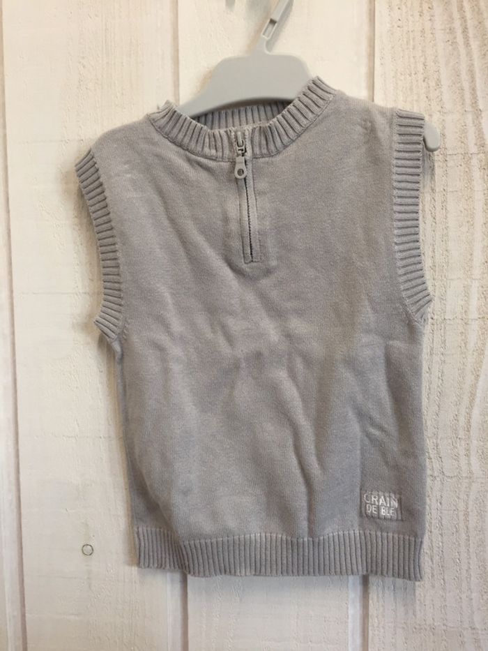 Pull sans manches - Grain de blé - 23m