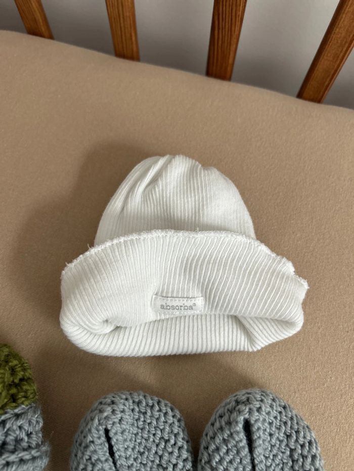 Lot bonnet chaussons moufles tricoter - photo numéro 2