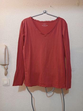 Haut manches longues rose basic " primark "taille L