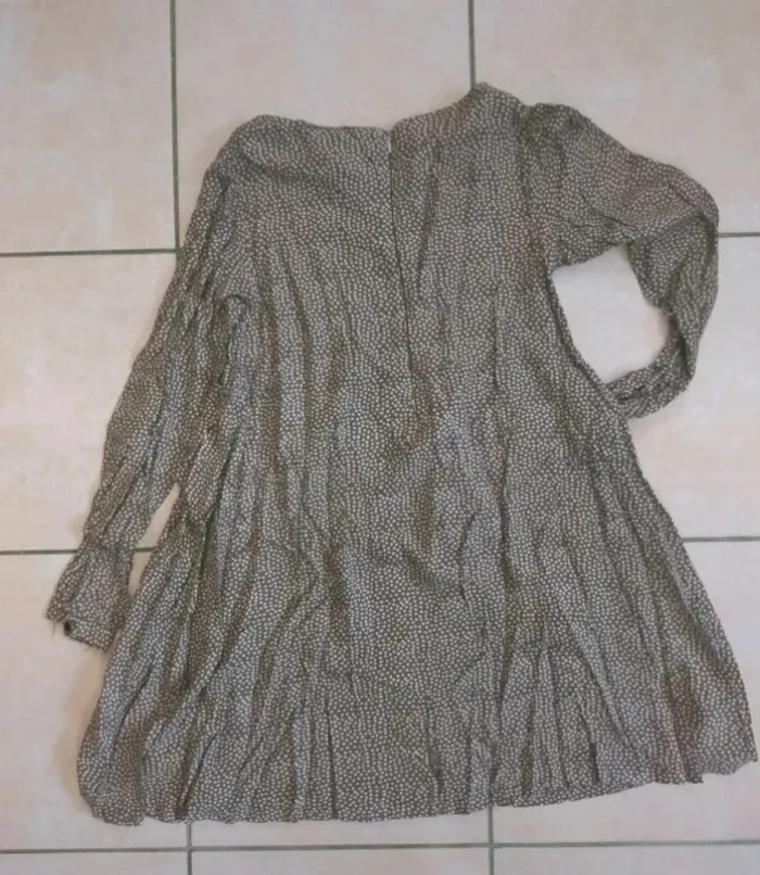 Robe blouse marron à poid beige taille xs - photo numéro 4